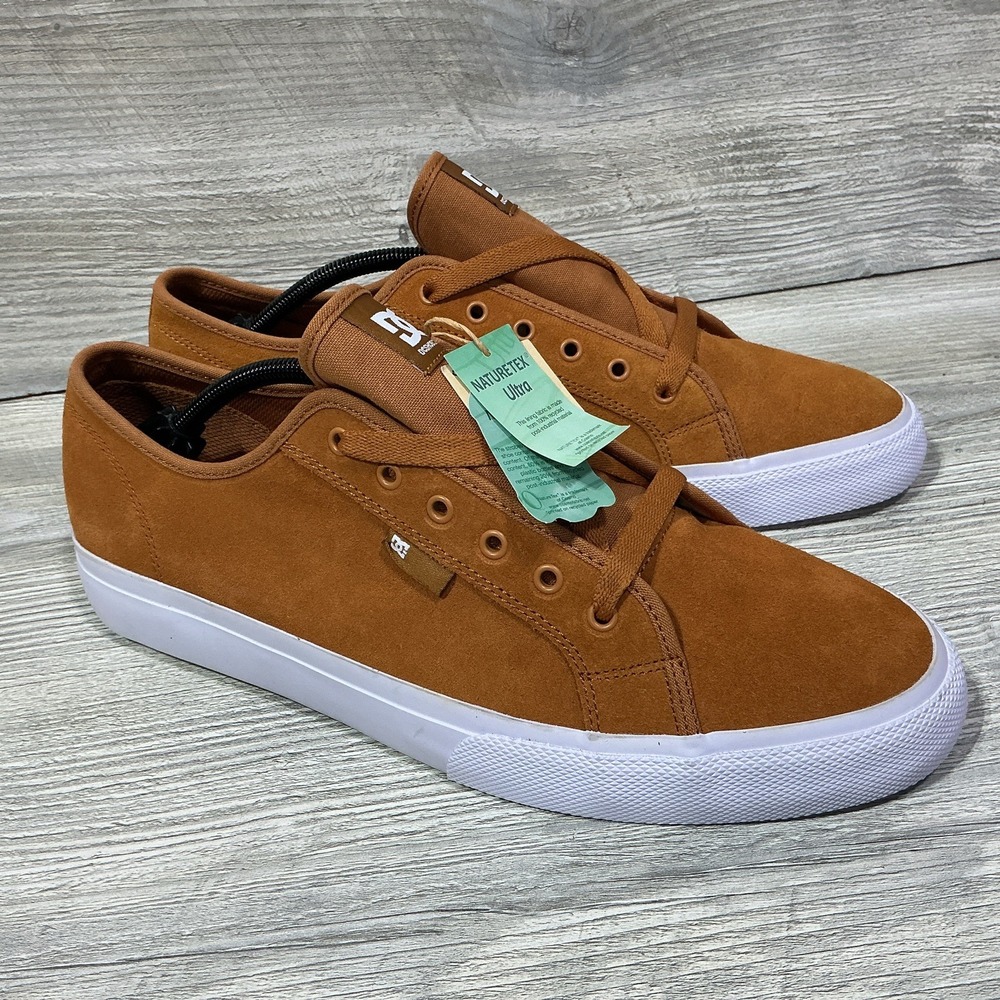 Dc Shoes Co 'Manual LE' Men's Leather Low Skate Shoe Wheat/White US Size 12.5